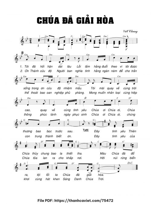 Chúa đã giải hòa - Viết Chung - trang 1