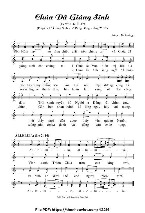 Chúa đã giáng sinh - Mi Giáng - trang 1
