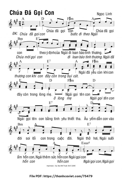 Chúa đã gọi con - Ngọc Linh - trang 1