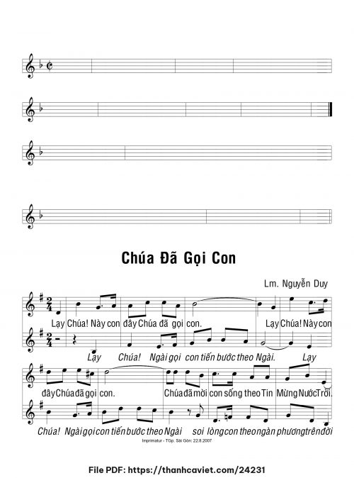 Chúa đã gọi con - Lm. Nguyễn Duy - trang 1