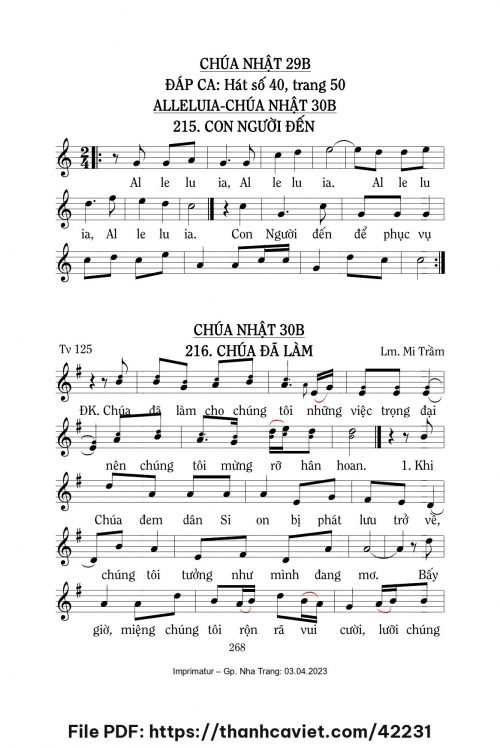 Chúa đã làm [Tv 125, CN30 TNB] – - Lm. Mi Trầm - trang 1