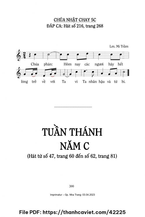 Chúa đã làm [Tv 125, CN5 MCC] – - Lm. Mi Trầm - trang 1