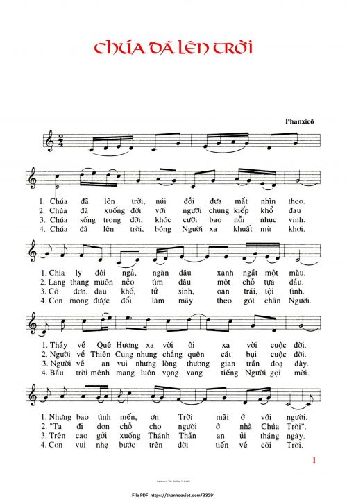 Chúa đã lên Trời - Phanxicô - trang 1