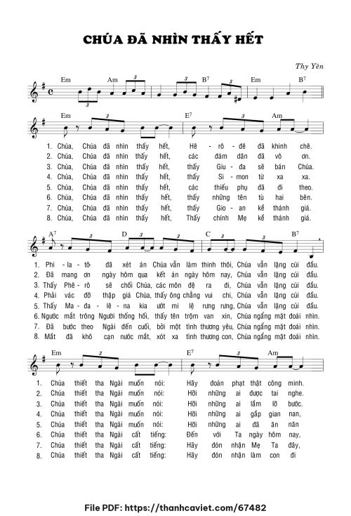 Chúa đã nhìn thấy hết - Thy Yên - trang 1
