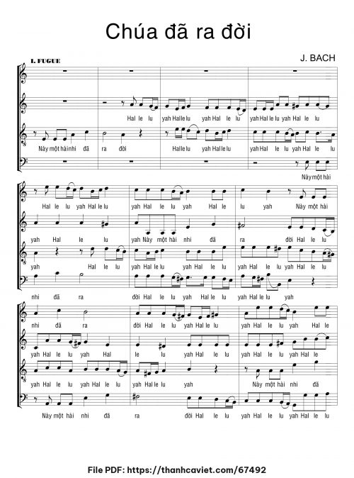 Chúa đã ra đời - J. Bach - trang 1