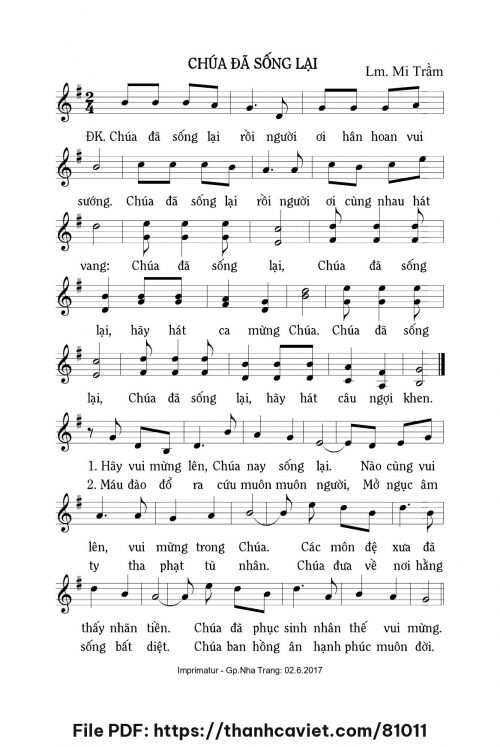 Chúa đã sống lại 3 - Lm. Mi Trầm - trang 1