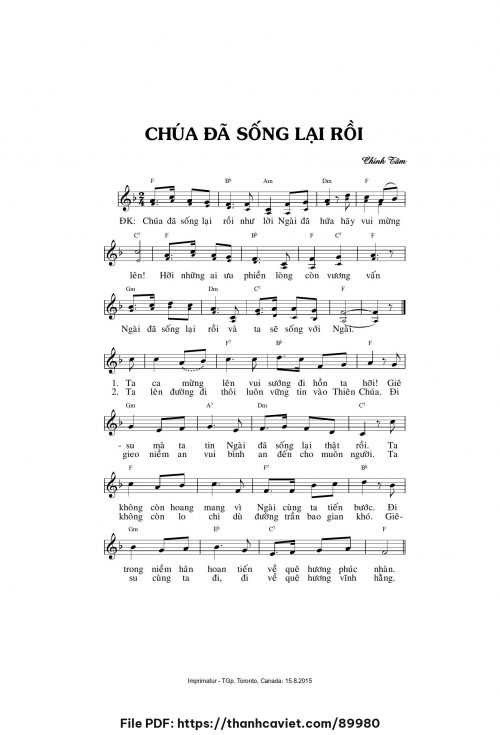 Chúa đã sống lại rồi - Chính Tâm - trang 1