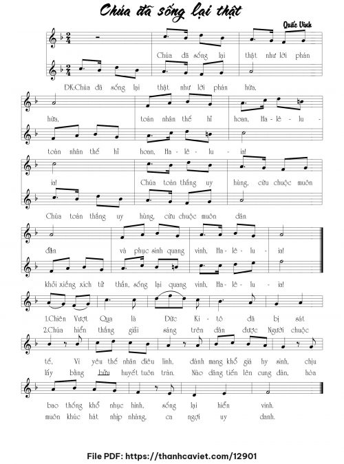 Chúa đã sống lại thật - Quốc Vinh - trang 1