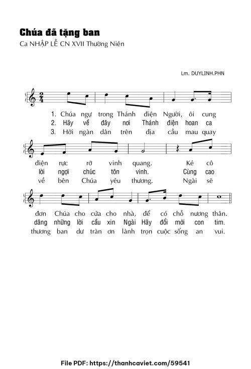 Chúa đã tặng ban - Lm. DUYLINH.PHN - trang 1