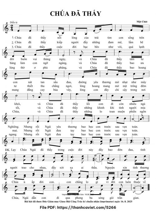 Chúa đã thấy - Một Chút - trang 1