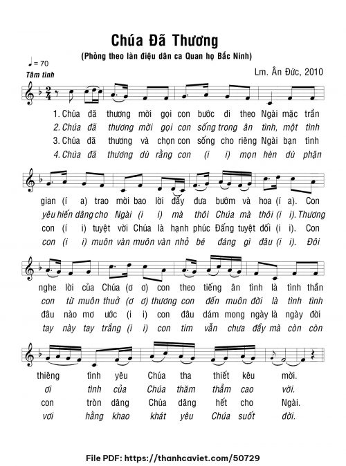 Chúa đã thương - Lm. Ân Đức - trang 1