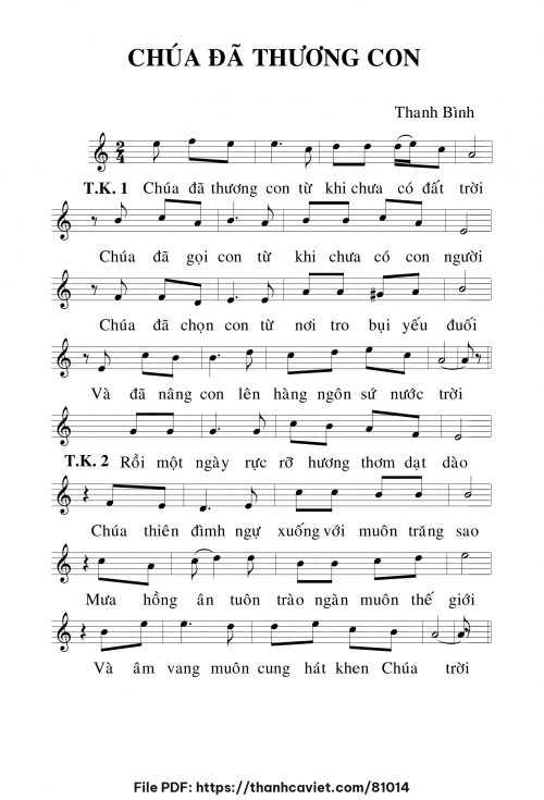 Chúa đã thương con - Lm. Thanh Bình - trang 1