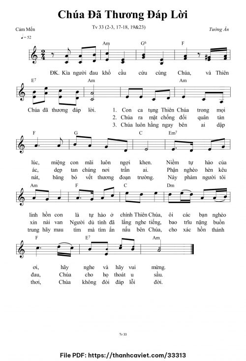 Chúa đã thương đáp lời - Tường Ân - trang 1