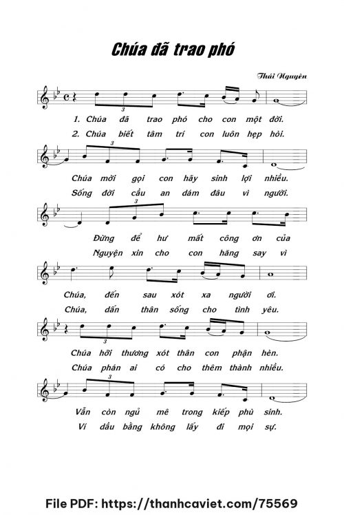 Chúa đã trao phó - Lm. Thái Nguyên - trang 1