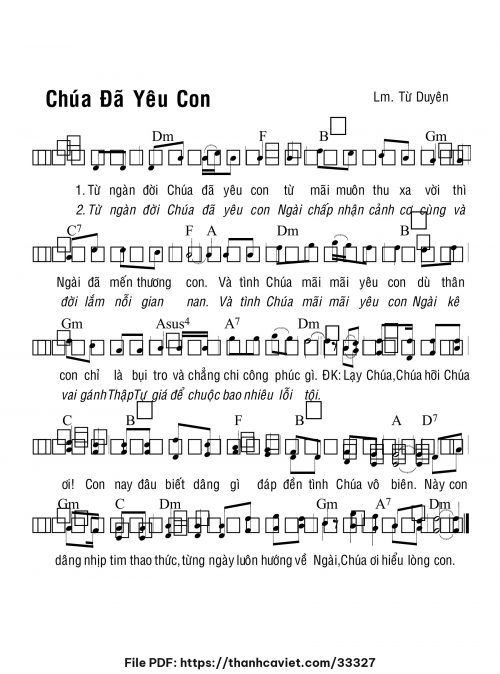 Chúa đã yêu con - Lm. Từ Duyên - trang 1