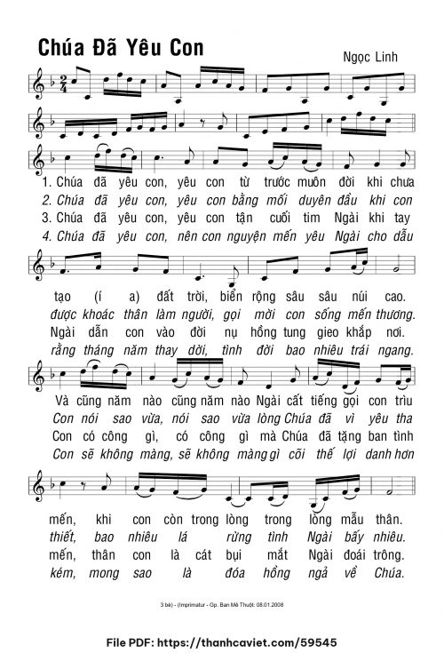 Chúa đã yêu con - Ngọc Linh - trang 1