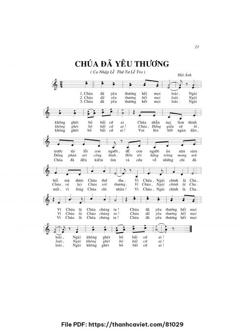 Chúa đã yêu thương - Hải Ánh - trang 1