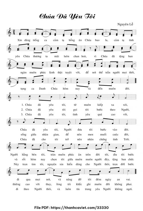 Chúa đã yêu tôi - Lm. Nguyên Lễ - trang 1