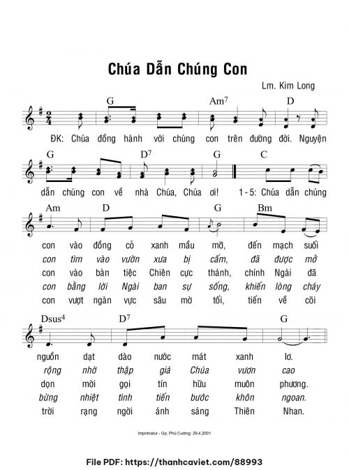 Chúa dẫn chúng con - Lm. Kim Long - trang 1