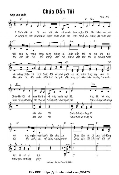 Chúa dẫn tôi [ 4 bè] - Viễn Xứ - trang 1