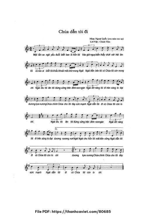 Chúa dẫn tôi đi - Chính Tâm (Nhạc Ngoại, lời Việt) - trang 1