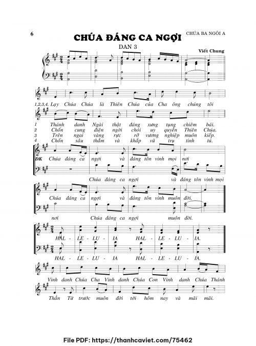 Chúa đáng ca ngợi - Viết Chung - trang 1