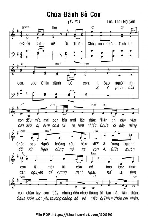 Chúa đành bỏ con - Lm. Thái Nguyên - trang 1