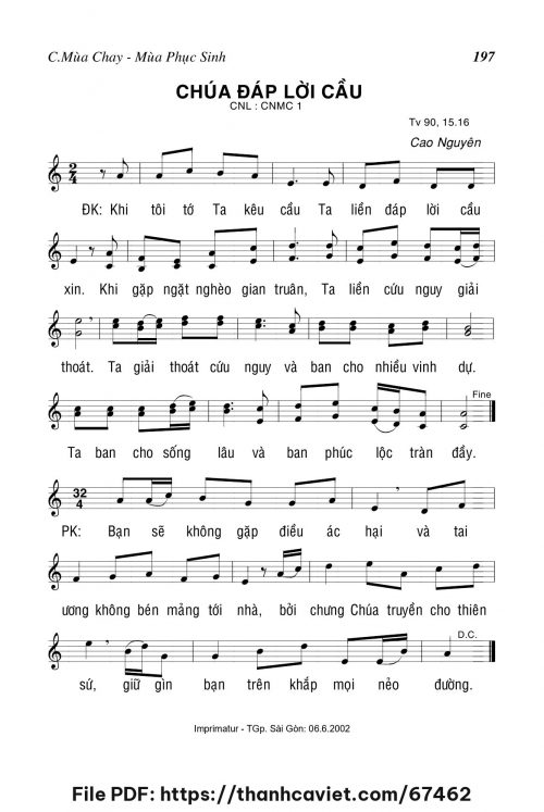Chúa đáp lời cầu - Cao Nguyên - trang 1