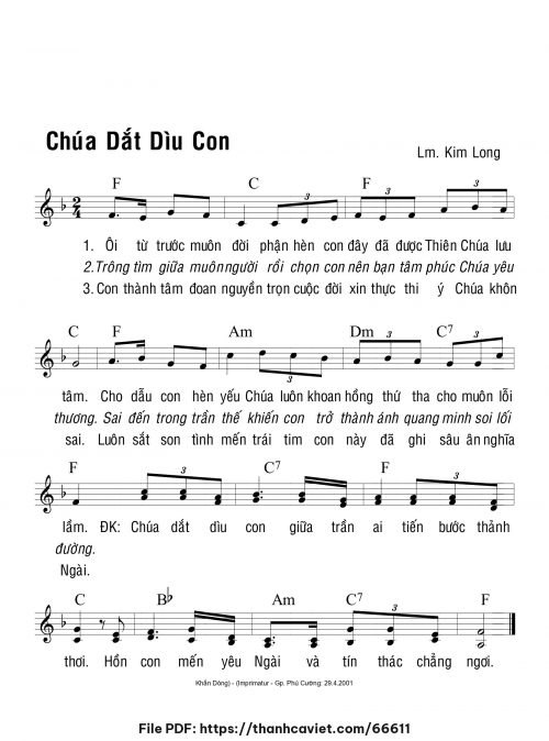 Chúa dắt dìu con - Lm. Kim Long - trang 1