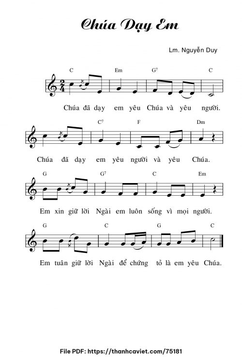 Chúa dạy em - Lm. Nguyễn Duy - trang 1