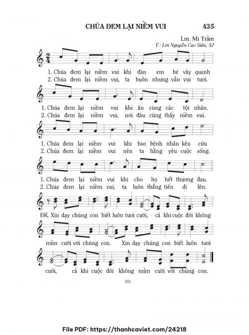 Chúa đem lại niềm vui - Lm. Mi Trầm - trang 1
