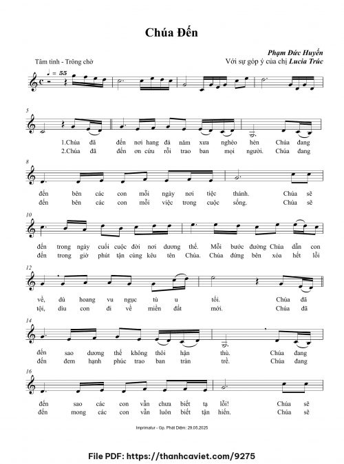 Chúa đến - Phạm Đức Huyến - trang 1