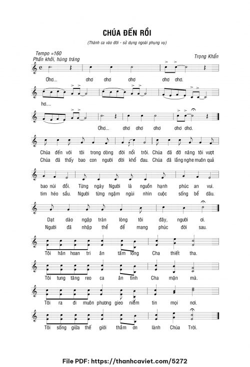 Chúa đến rồi - Lm. Trọng Khẩn - trang 1