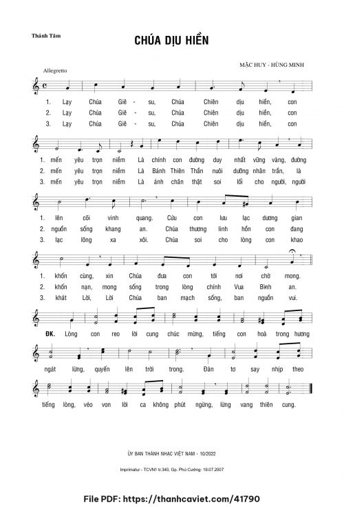 Chúa dịu hiền - Mặc Huy - Hùng Minh - trang 1