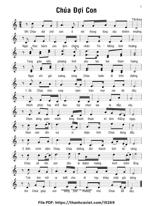 Chúa đợi con - Sr. Têrêsa - trang 1