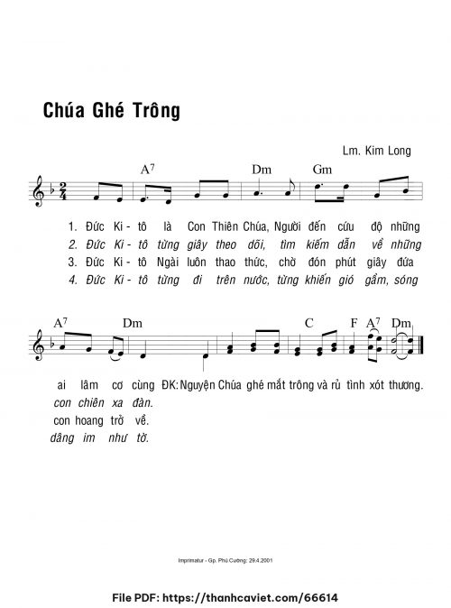 Chúa ghé trông - Lm. Kim Long - trang 1