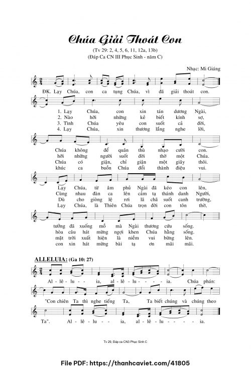 Chúa giải thoát con - Mi Giáng - trang 1