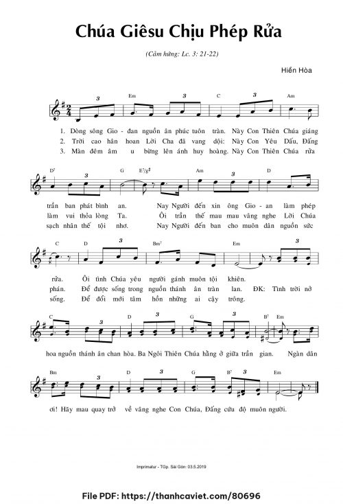 Chúa Giêsu chịu phép rửa - Sr. Hiền Hòa - trang 1