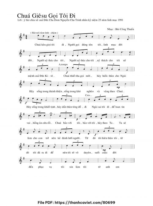 Chúa Giêsu gọi tôi đi - Bùi Công Thuấn - trang 1