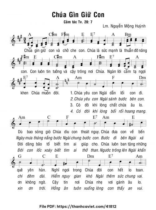Chúa gìn giữ con - Lm. Nguyễn Mộng Huỳnh - trang 1