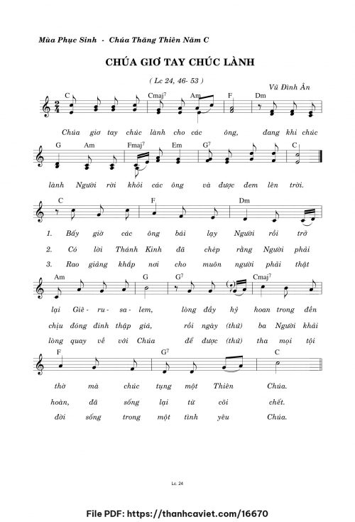 Chúa giơ tay chúc lành - Lm. Mi Trầm - trang 1
