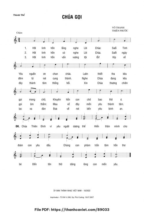 Chúa gọi - Võ Thanh – Thiên Phước - trang 1