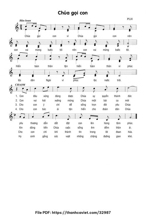 Chúa gọi con - Lm. Phạm Liên Hùng - trang 1