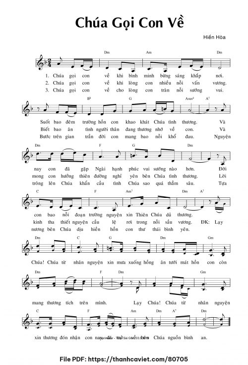 Chúa gọi con về - Sr. Hiền Hòa - trang 1