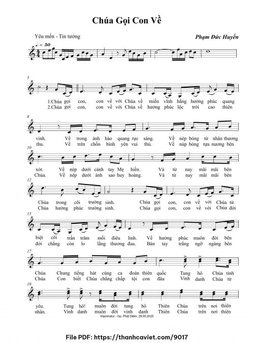 Chúa gọi con về - Phạm Đức Huyến - trang 1