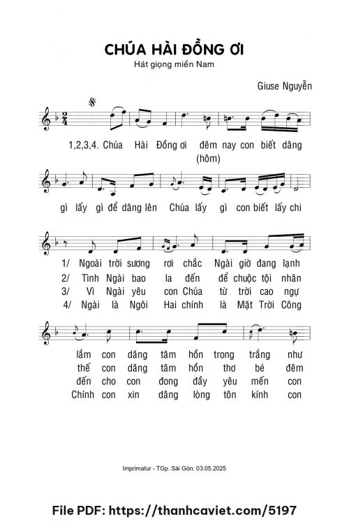 Chúa Hài Đồng ơi - Giuse Nguyễn - trang 1