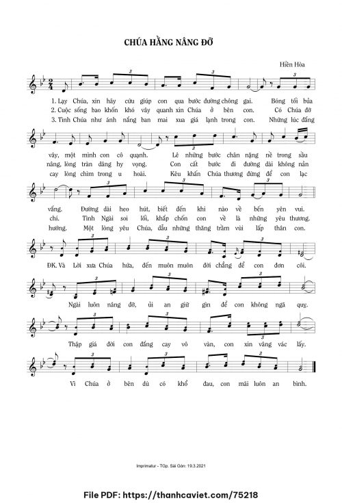 Chúa hằng nâng đỡ - Sr. Hiền Hòa - trang 1