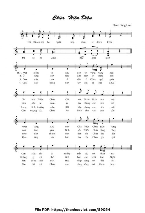 Chúa hiện diện - Lm. Oanh Sông Lam - trang 1