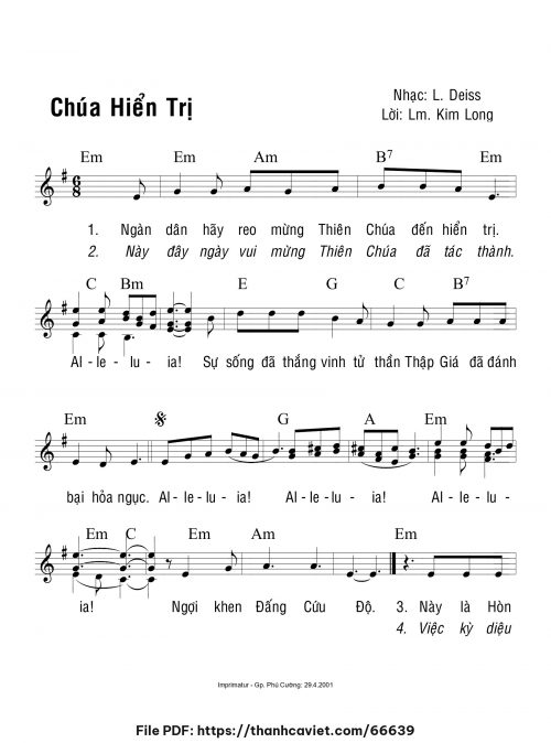 Chúa hiển trị - Lm. Kim Long - trang 1