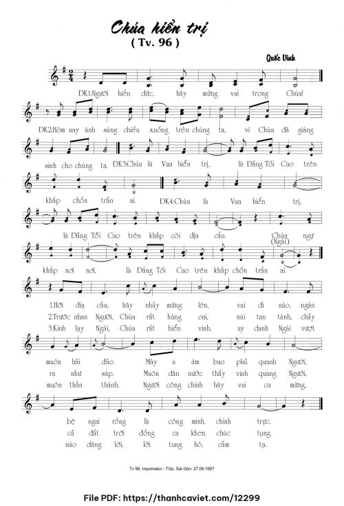 Chúa hiển trị - Quốc Vinh - trang 1